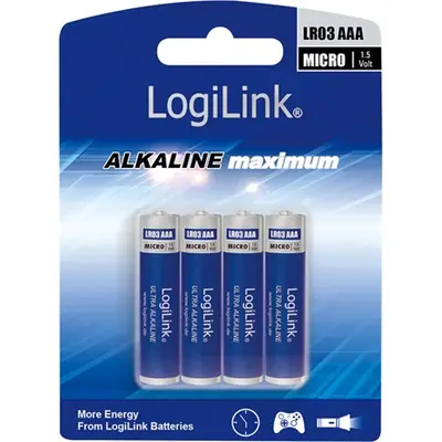 LogiLink Ultra Power AAA (LR03) alkáli elem 4db