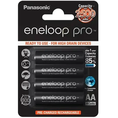 Panasonic Eneloop Pro 2500mAh AA Ni-MH akkumulátor 4db/csomag