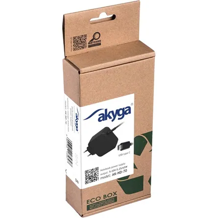 Akyga AK-ND-70 5-20V / 3,25A 65W Type-C univerzális hálózati notebook töltő – 3. kép