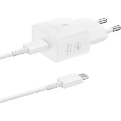 Samsung 25W PD Power Adapter with USB-C cable White