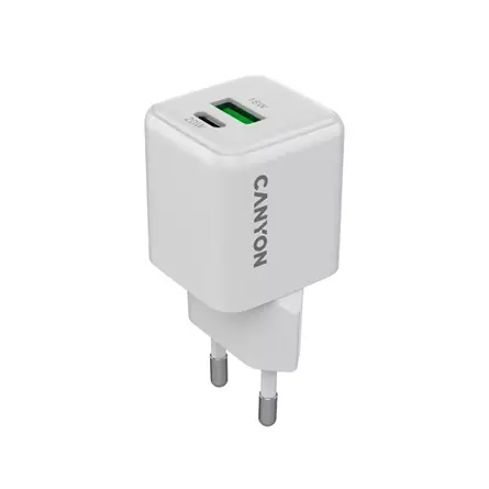Hálózati töltő 1xUSB + 1xUSB-C aljzattal Canyon 20W CNS-CUW20AC