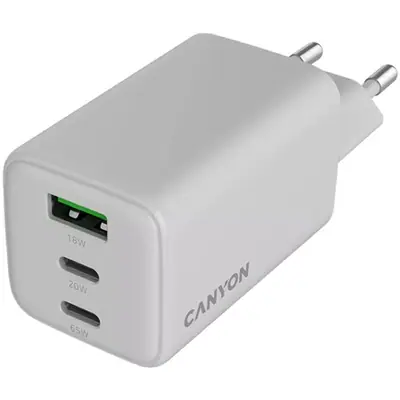 Canyon CU65ACC GaN 65W univerzális hálózati töltő adapter fehér