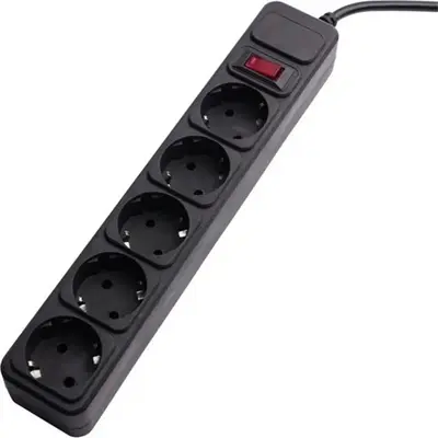 Akyga AK-SP-06B Túlfeszültségvédő Kapcsolóval 5DIN 3m Black