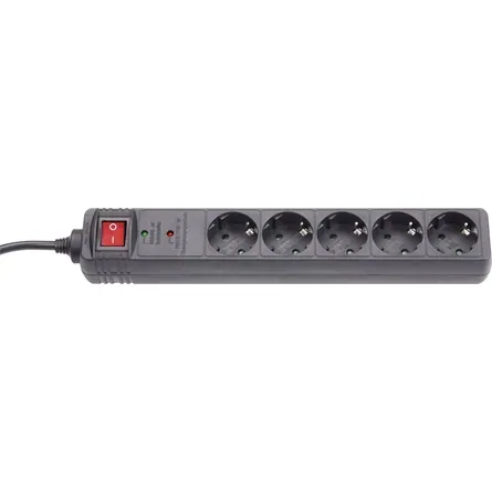 Gembird SPG5-C-5 Túlfeszültségvédő Kapcsolóval 5DIN 1,5m Black – 2. kép