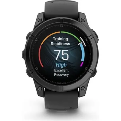 Garmin Fenix E Slate Grey steel with Black silicone band