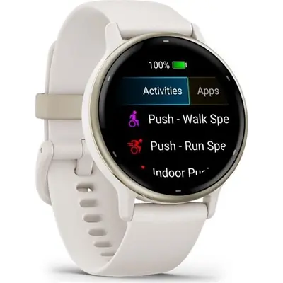 Garmin Vivoactive 5 Cream Gold Aluminum Bezel with Ivory Case and Silicone Band – 2. kép