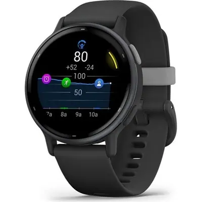 Garmin Vivoactive 5 Slate Aluminium Bezel with Black Case and Silicone Band – 2. kép