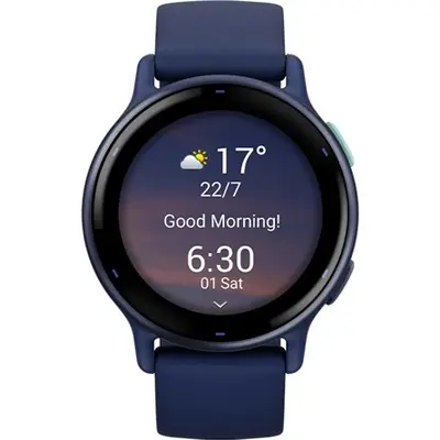 Garmin Vivoactive 5 Metallic navy Aluminium bezel with navy case and silicone band