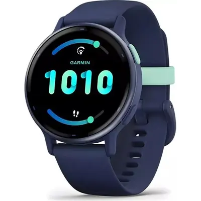 Garmin Vivoactive 5 Metallic navy Aluminium bezel with navy case and silicone band – 2. kép
