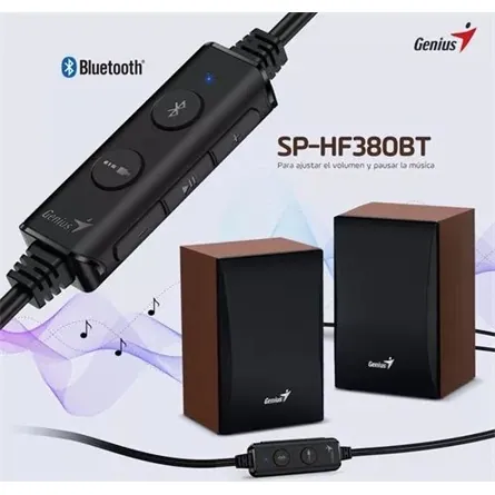 Genius SP-HF380BT 2.0 Bluetooth Speaker Wood – 4. kép