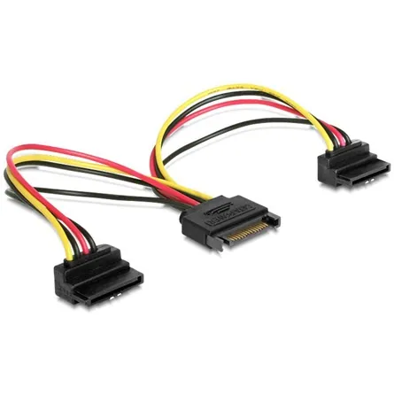 Gembird CC-SATAM2F-02 cable power SATA 15 pin -> 2x SATA HDD angled connectors 0,15m