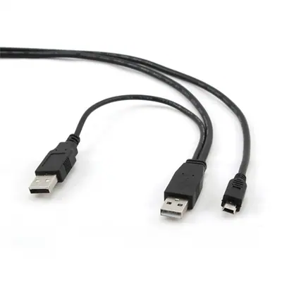 Gembird CCP-USB22-AM5P-3 Dual USB A to Mini-USB cable 0,9m Black