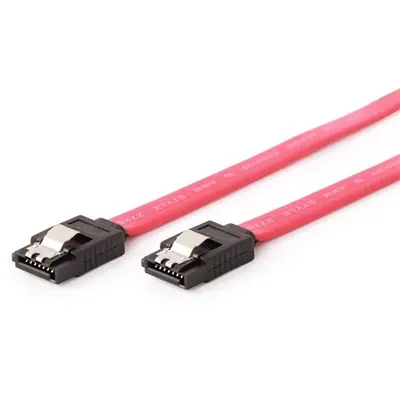 Gembird SATA3 100cm data cable metal clips Red