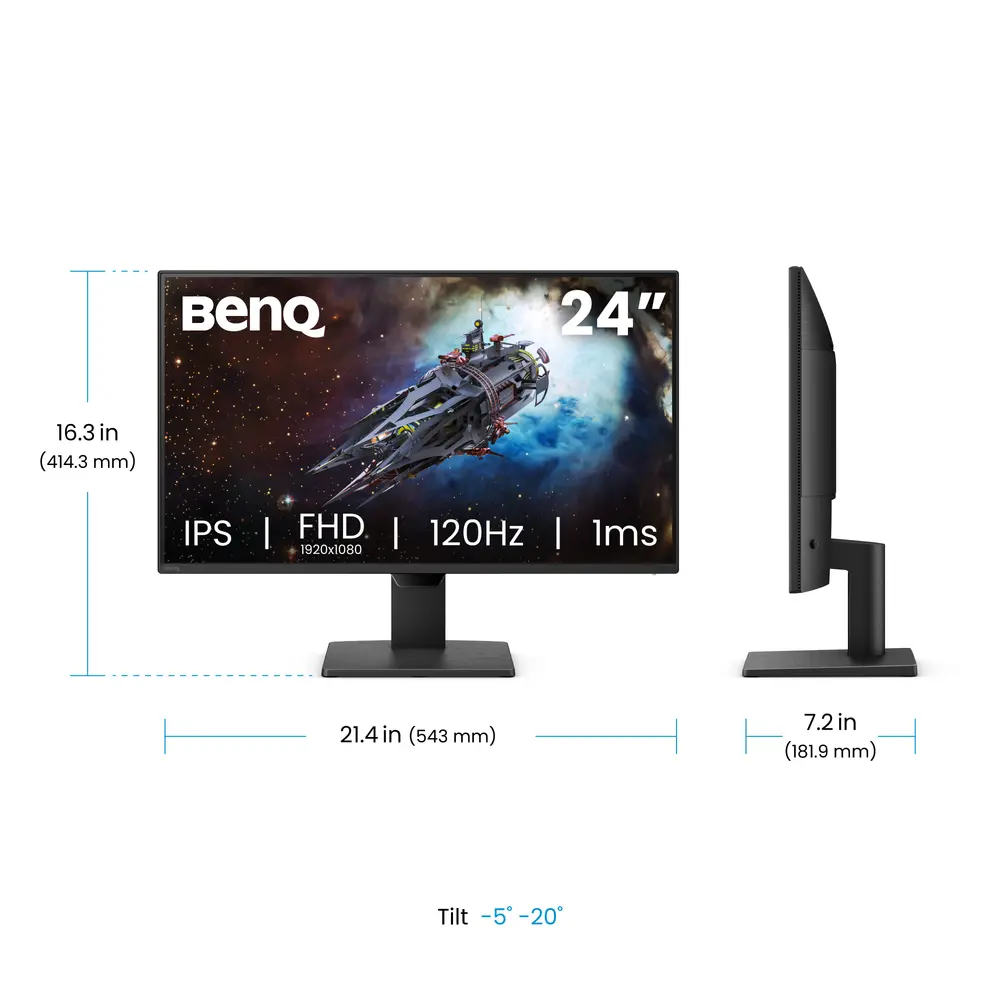 BenQ Monitor 23,8" - GW2490P (IPS, Eye-Care, 99% sRGB, 16:9, 1920x1080, 5ms, 250cd/m2, 120Hz, HDMI/DP, Speaker) – 4. kép