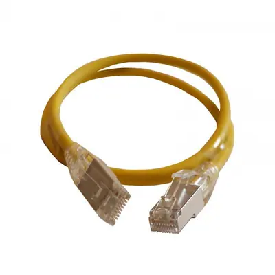 Legrand patch kábel RJ45-RJ45 Cat6A árnyékolt (S/FTP) LSZH (LSOH) 0,5 méter sárga d: 5,2mm AWG28 LCS3
