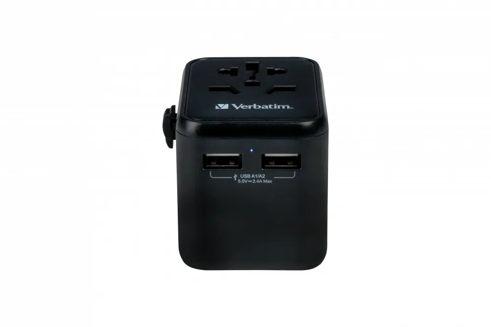 Verbatim Universal Travel Adapter UTA-01 Plug with 2 x USB-A ports – 2. kép