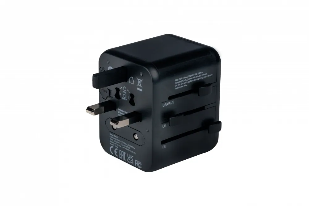 Verbatim Universal Travel Adapter UTA-01 Plug with 2 x USB-A ports – 3. kép
