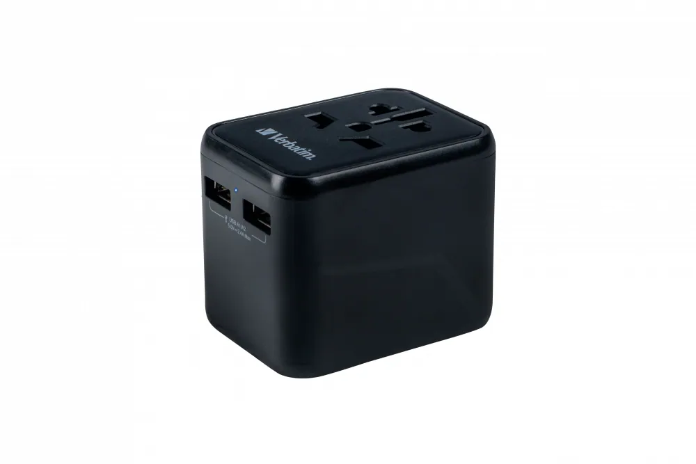 Verbatim Universal Travel Adapter UTA-01 Plug with 2 x USB-A ports – 4. kép