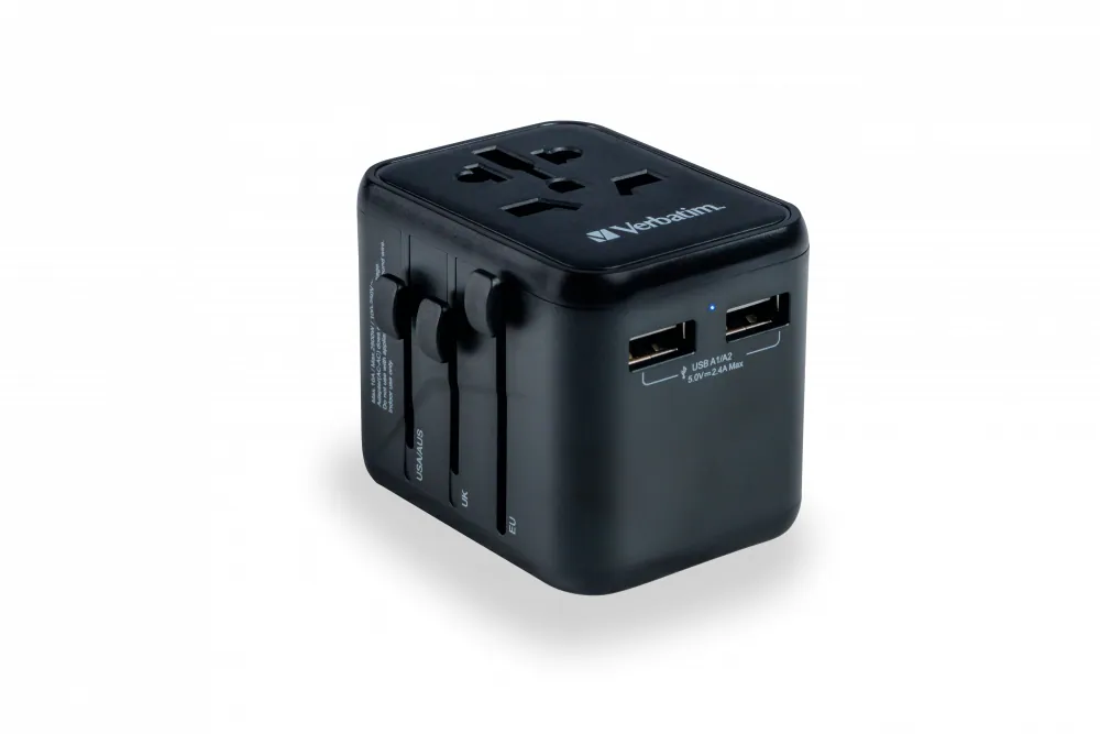 Verbatim Universal Travel Adapter UTA-01 Plug with 2 x USB-A ports – 8. kép